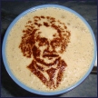 Schaumabdruck Cappuccino-Schablone "Einstein"
