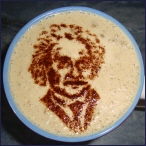 Schaumabdruck Cappuccino-Schablone "Einstein"